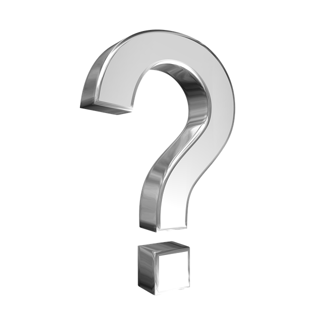 A big silver question mark on a white background.