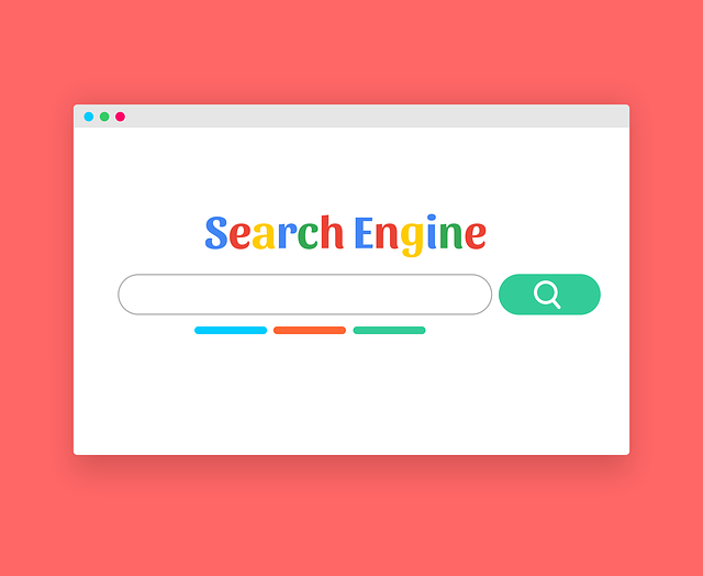 An illustration of the homepage of a search engine.