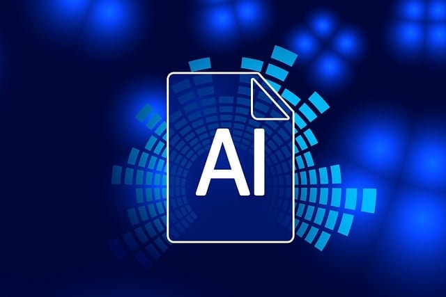 The word "AI" in a blue background.