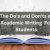 The Do’s and Don’ts of Academic Writing  For Students