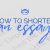 7 Best Ways to Shorten an Essay