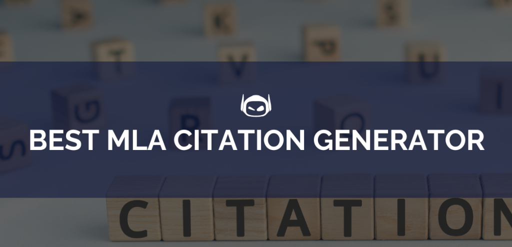 Smodin graphic featuring Smodin logo and white text "Best MLA Citation Generator" overlaying letter cubes spelling out the word "Citation".