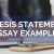 Thesis Statement Essays Examples