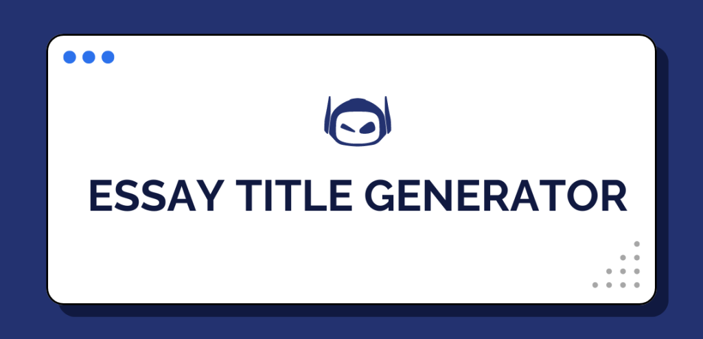 Smodin graphic of a stylized web browser window with the text "ESSAY TITLE GENERATOR" in bold, dark blue letters at the center.