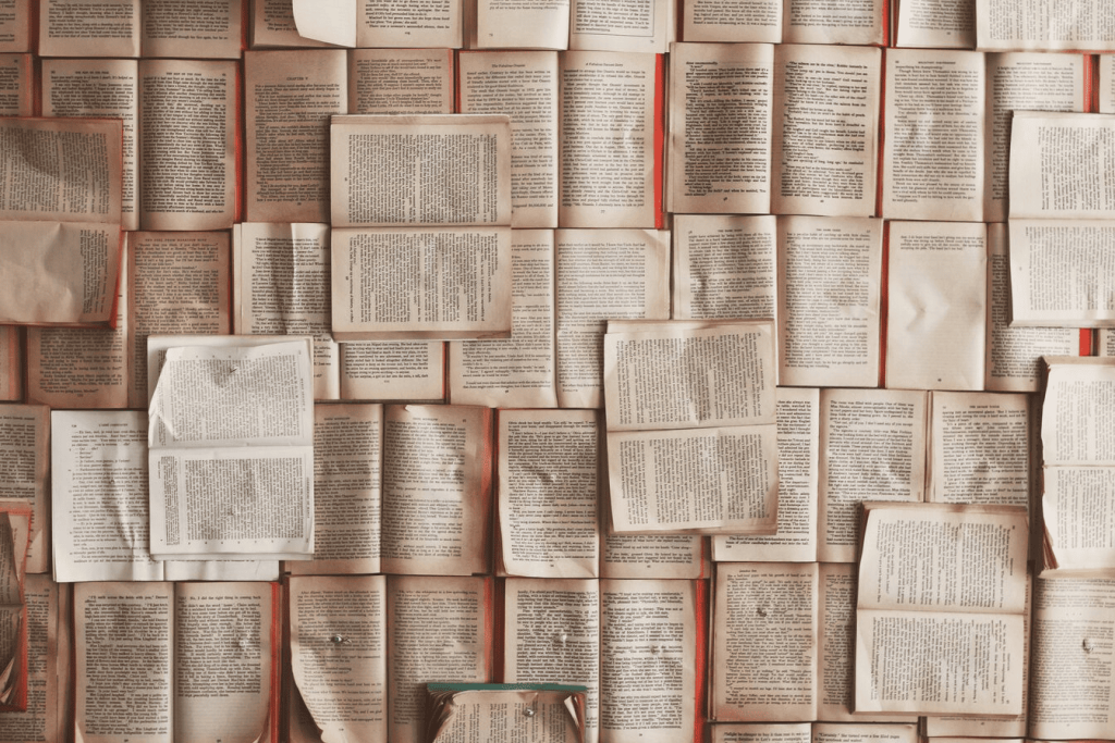 Lots of book pages placed next to each other.