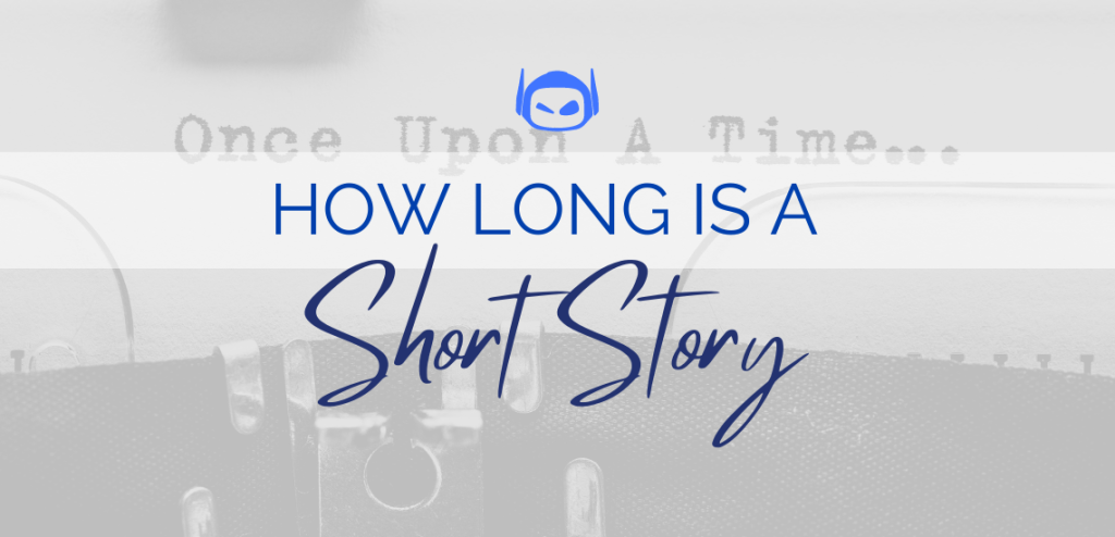 Smodin graphic with the text "HOW LONG IS A Short Story" in blue, overlaid on a typewriter image.