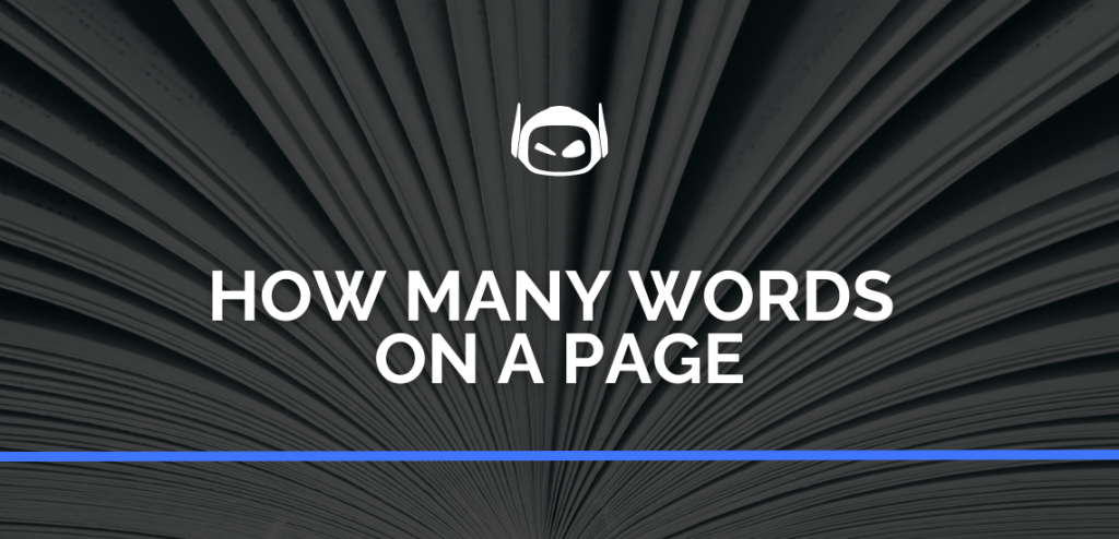 Smodin graphic of an open book with fanned pages, featuring the text "HOW MANY WORDS ON A PAGE" on a dark background.