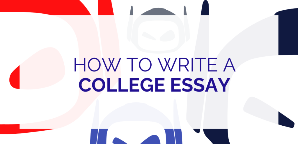 Smoding graphic with blue text "How to write a College Essay" overlaying multicolored Smodin logos.