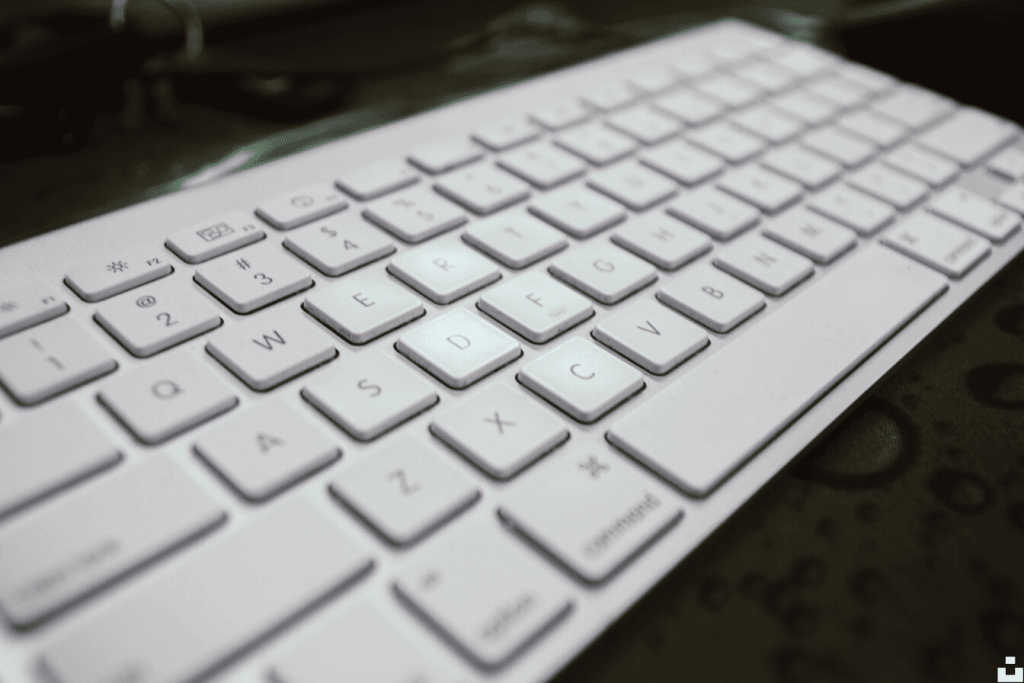 A white keyboard.