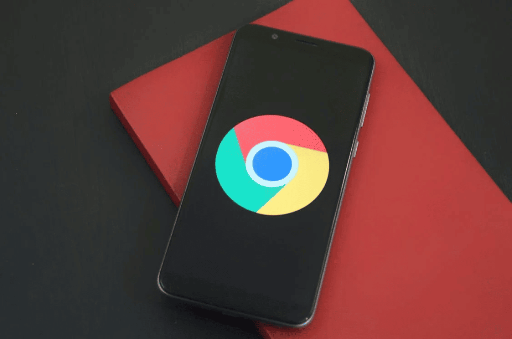 The Google Chrome browser logo on a mobile device screen. 