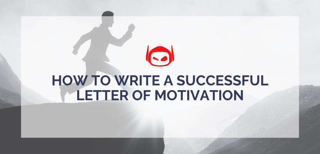 Smodin graphic of "How to Write a Successful Letter of Motivation," showing a silhouette of a person climbing a mountain.