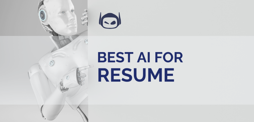 Smodin graphic of best AI for resumes, showing a humanoid robot pointing, bold text, and a Smodin logo on a white background.